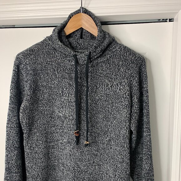 Amnesia Men’s Black & White Speckled Hoodie – Size M, 100% Acrylic, Elbow Patche - Picture 1 of 16